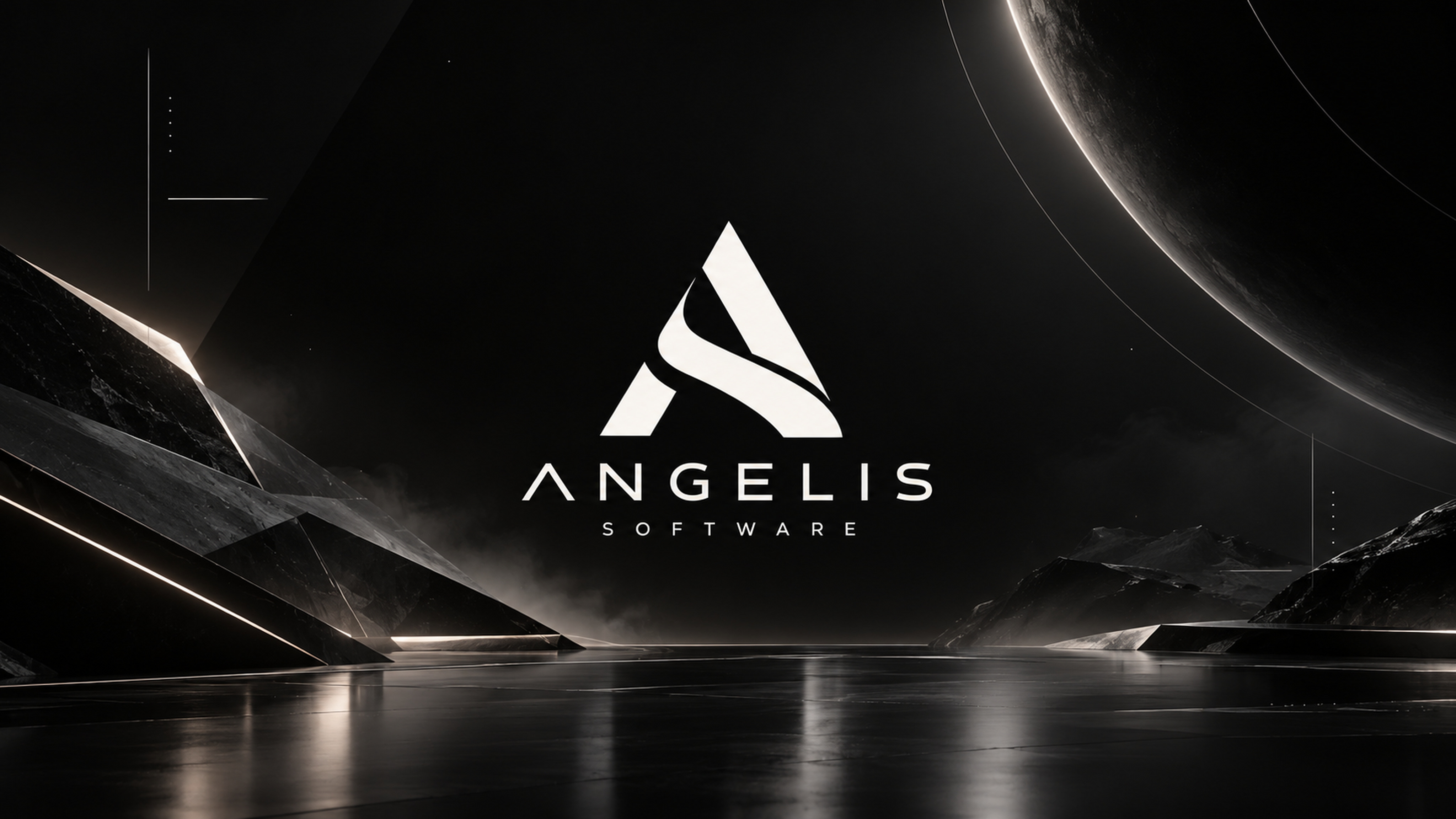 Identidade visual monocromática da Angelis Software
